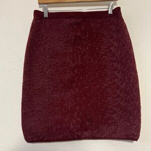 Eileen Fisher Merino Cotton Felted Textured Skirt Size M  Red Womens M
